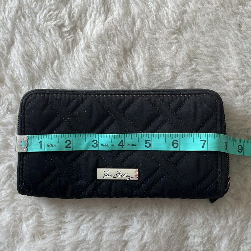 Vera Bradley Grab & Go Organizing Wallet Classic Black quilted diamond - Picture 10 of 11
